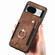 Google Pixel 8 Retro Skin-feel Ring Multi-card RFID Wallet Phone Case with Lanyard - Brown