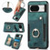 Google Pixel 8 Retro Skin-feel Ring Multi-card RFID Wallet Phone Case with Lanyard - Green