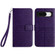 Google Pixel 8 Rhombic Texture Leather Phone Case with Lanyard - Purple