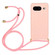 Google Pixel 8 Wheat Straw Material + TPU Protective Case with Lanyard - Pink