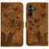 Samsung Galaxy A14 4G / 5G Butterfly Cat Embossing Flip Leather Phone Case - Brown