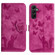 Samsung Galaxy A14 4G / 5G Butterfly Cat Embossing Flip Leather Phone Case - Pink
