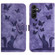 Samsung Galaxy A14 4G / 5G Butterfly Cat Embossing Flip Leather Phone Case - Purple