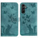 Samsung Galaxy A14 4G / 5G Butterfly Cat Embossing Flip Leather Phone Case - Wathet