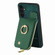 Samsung Galaxy A14 4G/5G Cross Leather Ring Vertical Zipper Wallet Back Phone Case - Green