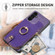 Samsung Galaxy A14 4G/5G Cross Leather Ring Vertical Zipper Wallet Back Phone Case - Purple