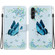 Samsung Galaxy A14 5G Crystal Texture Colored Drawing Leather Phone Case - Blue Pansies