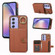 Samsung Galaxy A54 5G Brushed Texture Wallet Ring Holder Phone Case - Brown