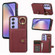 Samsung Galaxy A54 5G Brushed Texture Wallet Ring Holder Phone Case - Dark Red