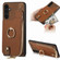 Samsung Galaxy A54 5G Cross Leather Ring Vertical Zipper Wallet Back Phone Case - Brown