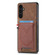 Samsung Galaxy A54 5G Denim Texture Leather Skin Phone Case with Card Slot - Brown