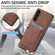 Samsung Galaxy A54 5G Denim Texture Leather Skin Phone Case with Card Slot - Brown