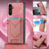 Samsung Galaxy A54 5G Denim Texture Leather Skin Phone Case with Card Slot - Pink