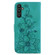 Samsung Galaxy A54 5G Lily Embossed Leather Phone Case - Green