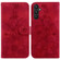 Samsung Galaxy A54 5G Lily Embossed Leather Phone Case - Red