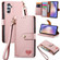 Samsung Galaxy A54 5G Love Zipper Lanyard Leather Phone Case - Pink
