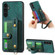 Samsung Galaxy A54 5G Retro Cross Wristband Wallet Leather Back Phone Case - Green