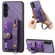 Samsung Galaxy A54 5G Retro Cross Wristband Wallet Leather Back Phone Case - Purple