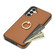 Samsung Galaxy A54 5G Ring Card Litchi Leather Back Phone Case - Brown