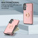 Samsung Galaxy A54 5G Ring Card Litchi Leather Back Phone Case - Pink