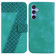 Samsung Galaxy S23 FE 5G 7-shaped Embossed Leather Phone Case - Green