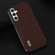 Samsung Galaxy S23 FE 5G ABEEL Genuine Leather Luxury Black Edge Phone Case - Coffee