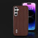 Samsung Galaxy S23 FE 5G ABEEL Genuine Leather Luxury Black Edge Phone Case - Coffee