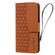 Samsung Galaxy S23 FE 5G Business Diamond Buckle Leather Phone Case with Lanyard - Brown