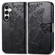 Samsung Galaxy S23 FE 5G Butterfly Love Flower Embossed Leather Phone Case - Black
