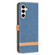 Samsung Galaxy S23 FE 5G Color Block Denim Texture Leather Phone Case - Dark Blue