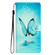 Samsung Galaxy S23 FE 5G Colored Drawing Leather Phone Case - Blue Butterfly