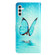 Samsung Galaxy S23 FE 5G Colored Drawing Leather Phone Case - Blue Butterfly