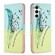 Samsung Galaxy S23 FE 5G Colored Drawing Pattern Leather Phone Case - Feather