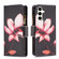 Samsung Galaxy S23 FE 5G Colored Drawing Pattern Zipper Leather Phone Case - Lotus