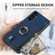 Samsung Galaxy S23 FE 5G Cross Leather Ring Vertical Zipper Wallet Back Phone Case - Blue