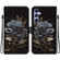 Samsung Galaxy S23 FE 5G Crystal Texture Colored Drawing Leather Phone Case - Black Rose