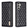 Samsung Galaxy S23 FE 5G Diamond Lattice Magnetic Leather Flip Phone Case - Black