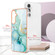 Samsung Galaxy S23 FE 5G Electroplating Marble Dual-side IMD Phone Case - Green 003