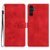 Samsung Galaxy S23 FE 5G Flower Butterfly Embossing Pattern Leather Phone Case - Red