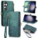 Samsung Galaxy S23 FE 5G Geometric Zipper Wallet Side Buckle Leather Phone Case - Green