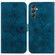 Samsung Galaxy S23 FE 5G Lily Embossed Leather Phone Case - Dark Blue