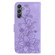 Samsung Galaxy S23 FE 5G Lily Embossed Leather Phone Case - Purple