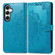 Samsung Galaxy S23 FE 5G Mandala Flower Embossed Leather Phone Case - Blue