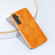 Samsung Galaxy S23 FE 5G Nano Electroplating Dual Color Lichi Texture PU Phone Case - Orange