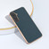 Samsung Galaxy S23 FE 5G Nano Electroplating Genuine Leather + PC Litchi Texture Phone Case - Green
