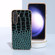 Samsung Galaxy S23 FE 5G Nano Plating Genuine Leather Crocodile Pattern Phone Case - Blue