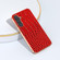 Samsung Galaxy S23 FE 5G Nano Plating Genuine Leather Crocodile Pattern Phone Case - Red