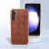 Samsung Galaxy S23 FE 5G Nano Plating Weave Plaid Texture PU Phone Case - Brown