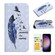 Samsung Galaxy S23 FE 5G Oil Embossed 3D Drawing Leather Phone Case - Blue Feather