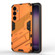 Samsung Galaxy S23 FE 5G Punk Armor 2 in 1 PC + TPU Shockproof Phone Case with Invisible Holder - Orange